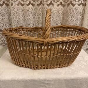 Vintage Wicker Market Basket